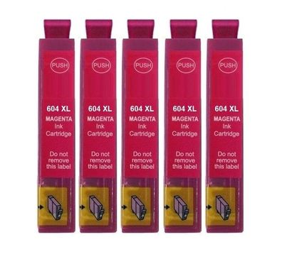 5 Druckerpatronen 604XL Magenta für Epson XXL 14ml