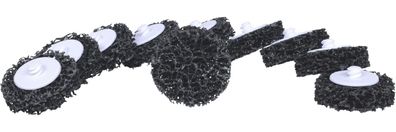 KS TOOLS Ersatz-Schleifpads, Ø50mm, Strip Rad schwarz, 10er Pack