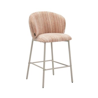 Bronx71 Barhocker Milo Chenille beige/pink 70 cm