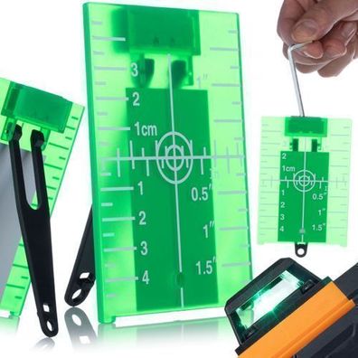 Rosfix Zielscheibe für Laser-Wasserwaage – 10x7 cm, Magnet, Ständer