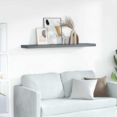 vidaXL Schweberegal Hochglanz-Grau 120x23,5x3,8 cm MDF