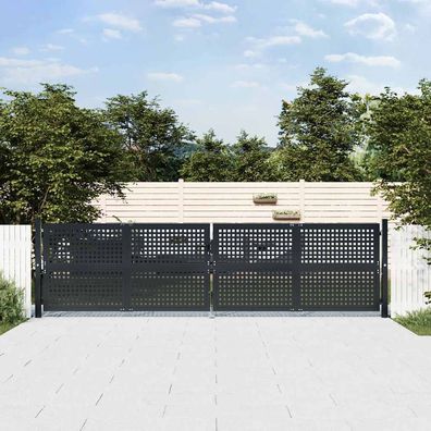 vidaXL Gartentor Anthrazit 400x125 cm Stahl