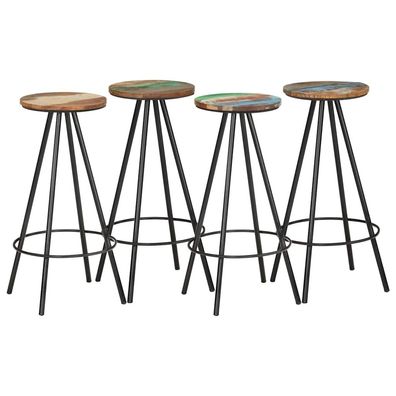 vidaXL Barhocker 4 Stk. Massives Altholz