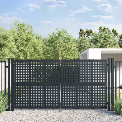 vidaXL Gartentor Anthrazit 300x125 cm Stahl