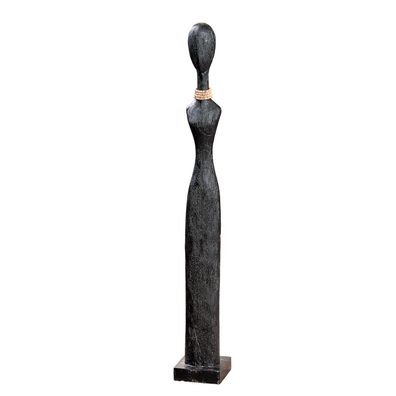 Gilde Skulptur, "Tall Lady", Fraumotiv, Mangoholz, schwarz, VE 1, L. 11.5 cm, B
