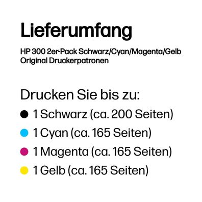 HP 300 Schwarz+Dreifarbig Tintenpatrone