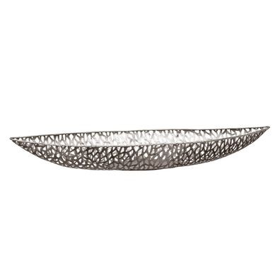 Gilde Schale, "Purley", Metall, silberfarben, VE 2, L. 24 cm, B. 79 cm, H. 11 cm