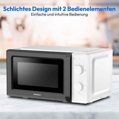 Medion MD 11475 Mikrowelle schwarz/weiß 20l