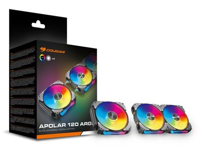 COUGAR Gehäuse Lüfter Apolar 120 ARGB, chwarz, 3er-Pack