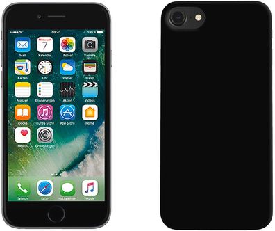 PEDEA Soft TPU Case (glatt) für iPhone 7/8/SE 2020, schwarz