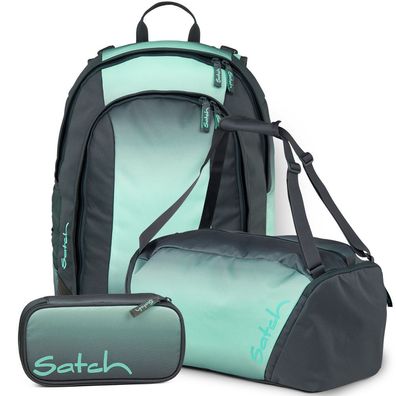 satch Set aus air + Sporttasche + Schlamperbox 26, Gradient Mint, Mädchen & Jungen