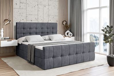 Boxspringbett mit Matratze, Topper, Polsterbett mit Bettkasten BERO-Z