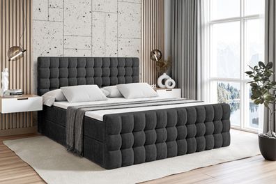 Boxspringbett mit Matratze, Topper, Polsterbett mit Bettkasten VIONE-Z