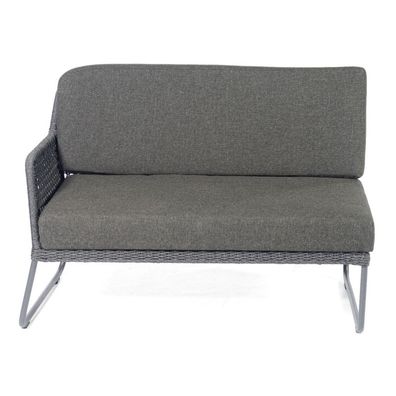 Sonnenpartner Poison Lounge-Eckmodul rechts Loungesofa Alu mit Polyrope dunkelgrau