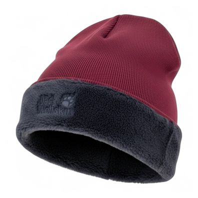 Jack Wolfskin Lakeland Cap Beanie Damen Winter Mütze Fleece Rot 1907911-2740