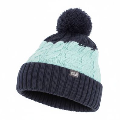 Jack Wolfskin Stormlock Pompom Beanie Kinder Winter Mütze Fleece 1908071-4098