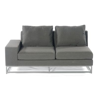 Sonnenpartner 2-Sitzer Lounge-Eckmodul links Unique Aluminium mit Kissen anthrazit L