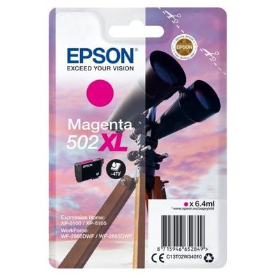 Original Epson 502XL T02W3 C13T02W34010 Tinte magenta