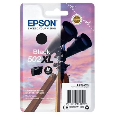 Original Epson 502XL T02W1 C13T02W14010 Tinte schwarz
