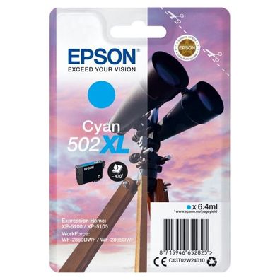 Original Epson 502XL T02W2 C13T02W24010 Tinte cyan