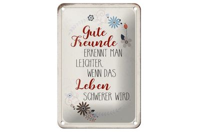 Blechschild gute Freunde erkennt man, 3 verschied. Größen, Deko Spruch