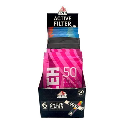 10x Gizeh Active Filter 6mm MIX Aktivkohle mit Kokoskohle à 50 Stück
