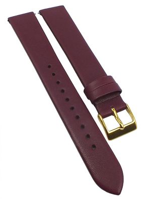 Junghans MAX BILL Uhrenarmband 17mm bordeaux Leder 047/4540 047/7850