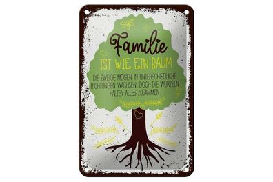 Blechschild Familie ist Baum halten alles Zusammen, 3 verschied. Größen, Deko Spruch