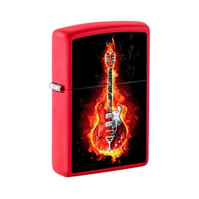 Zippo Benzin-Feuerzeug rot matt color Burning Guitar, unbefüllt 60007670