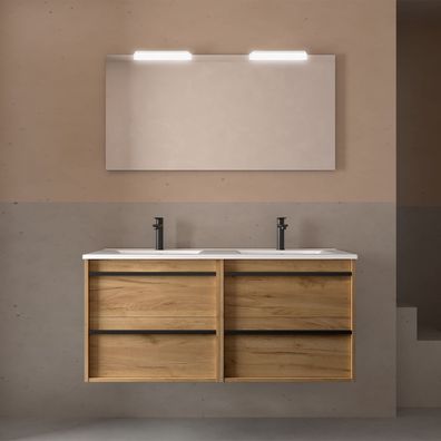 Möbel + Waschbecken ATTILA 1200 4 Schubladen EICHE AFRIKA