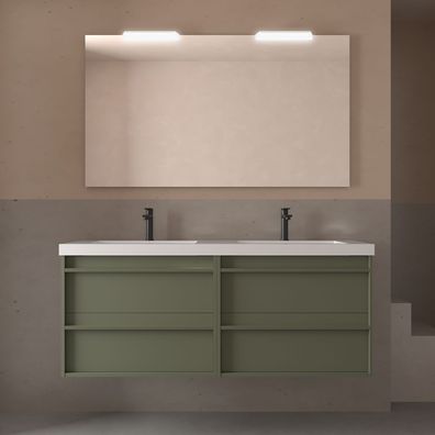 Möbel + Waschbecken ATTILA 1400 4 Schubladen GREEN SATIN