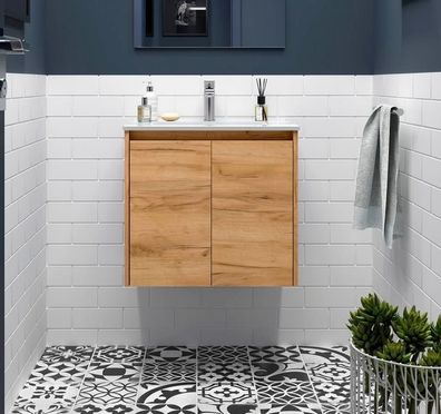 Noja Unterschrank 700 2 Türen + Waschbecken Eiche Afrika