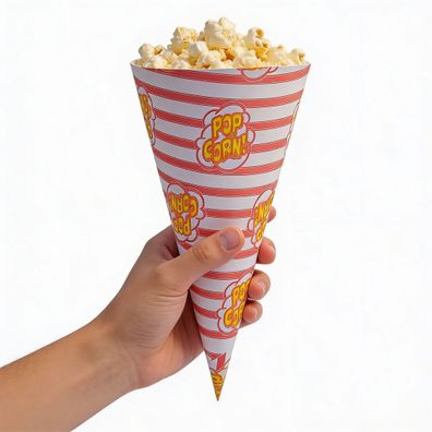 Haase Food Popcorn-Spitzbecher Con-O-Corn 250 Stück 2,5 oz – Snackbecher
