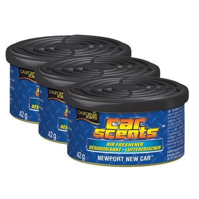 3x California Scents Lufterfrischer Newport New Car für Auto Wohnmobil Büro Haus