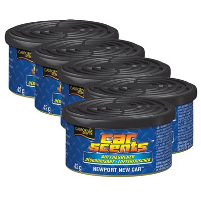 5x California Scents Lufterfrischer Newport New Car für Auto Wohnmobil Büro Haus