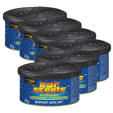 6x California Scents Lufterfrischer Newport New Car für Auto Wohnmobil Büro Haus