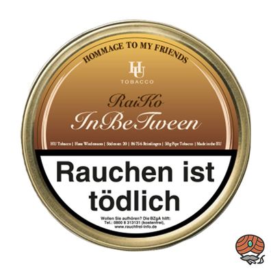 HU Tobacco RAIKO IN BE TWEEN Pfeifentabak 50g Dose