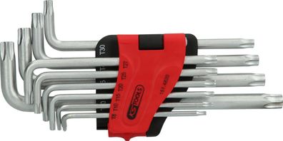KS TOOLS Torx-Winkelstiftschlüssel-Satz mit Bohrung, lang, 10-tlg, TB8-TB50