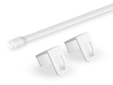 Gardinenstange „Hawaii“, weiß, oval, ausziehbar, inkl. klemmbaren Fensterhaken