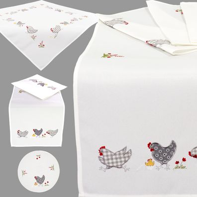 Tischdecke Ostern Bestickt Tischläufer Küche Weiß Ostertischdecke Tischwäsche