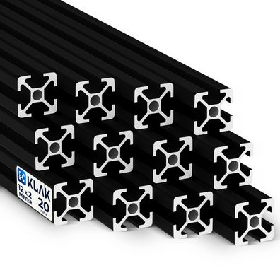 KLAK 20 - Aluprofil 12 Stück 20x20mm 2m System-, Montage-, Konstruktionsprofil
