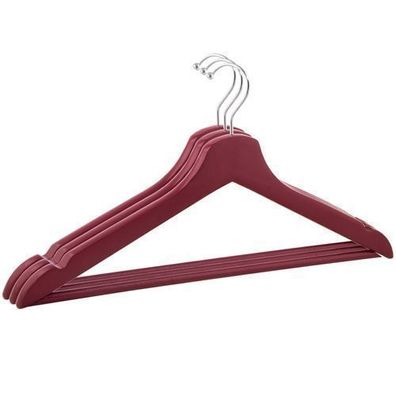 Holz Kleiderbügel mit Hosenstange - 3 Stück - Holzbügel Garderobenbügel