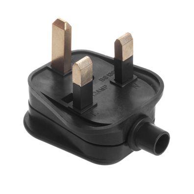 MCE193 Maclean Reiseadapter UK-Stecker schwarz für Kabelmontage