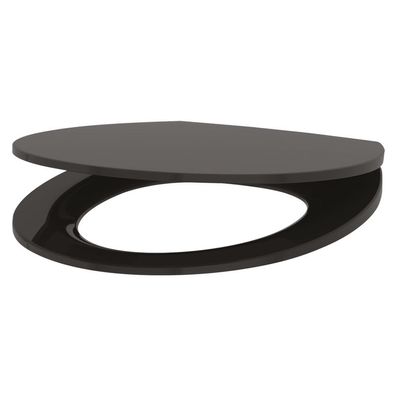 Delabie WC-Sitz Slim BCN schwarz Duroplast mit Deckel mit Abs-Auto