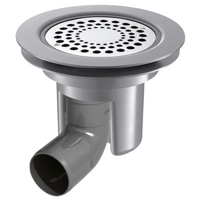 Delabie Ablauf für Weichboden, Sieb Edst. Ø114 Anschl-Bog. hori. Ø50mm