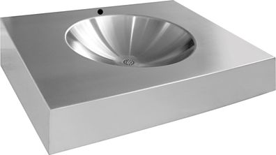 KWC AR Einzelwaschtisch, ANIMA, Edelstahl, 500x160x500 mm, mit Hahnloch