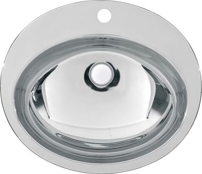 KWC AR Ovalbecken, RONDO, Edelstahl, 531x159x456 mm, Überlauf, Hahnloch, hgl