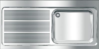 KWC AR Gewerbespüle, MAXIMA, Edelstahl, 1400x432x700 mm, Tropfteil links