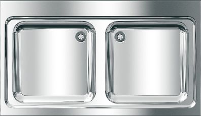 KWC AR Gewerbespüle, MAXIMA, Edelstahl, 2 Becken, 1200x432x700 mm