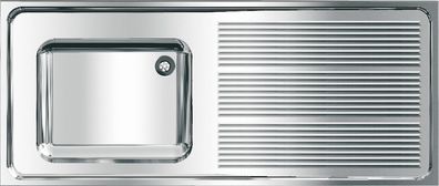 KWC AR Gewerbespüle, MAXIMA, Edelstahl, 1400x432x600 mm, Tropfteil rechts